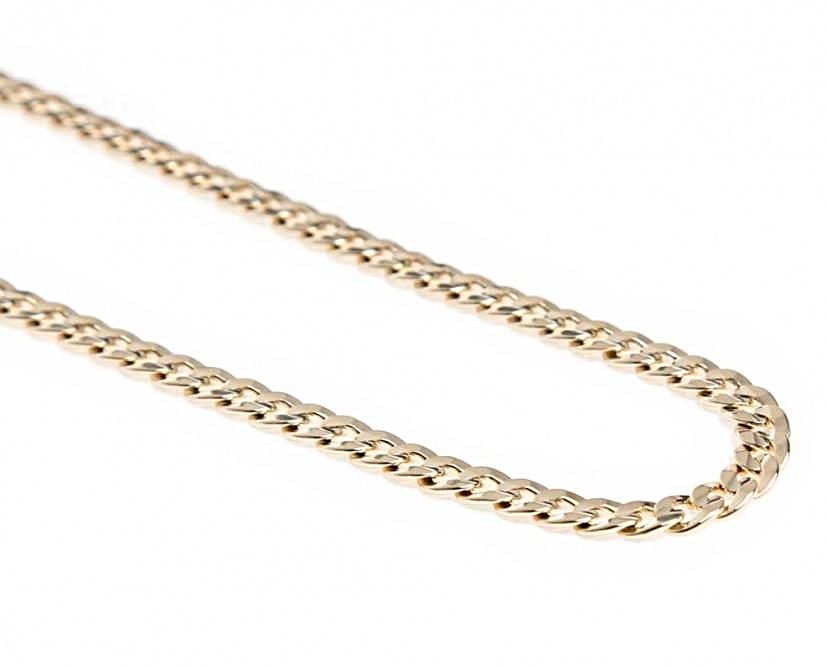 CURB1.3mm - 19.2kt Portuguese Gold Solid Curb Chain (1.3mm thickness) - Columbia Jewelers, Fall River, Massachusetts, USA